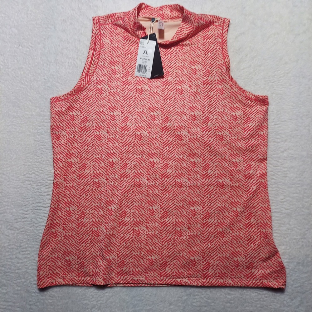 Adidas Golf Polo Shirt Women's XL Pink NWT Ultimate Sleeveless Mock Neck JE9914